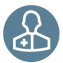 vector icon of a person wearing a medical outfit