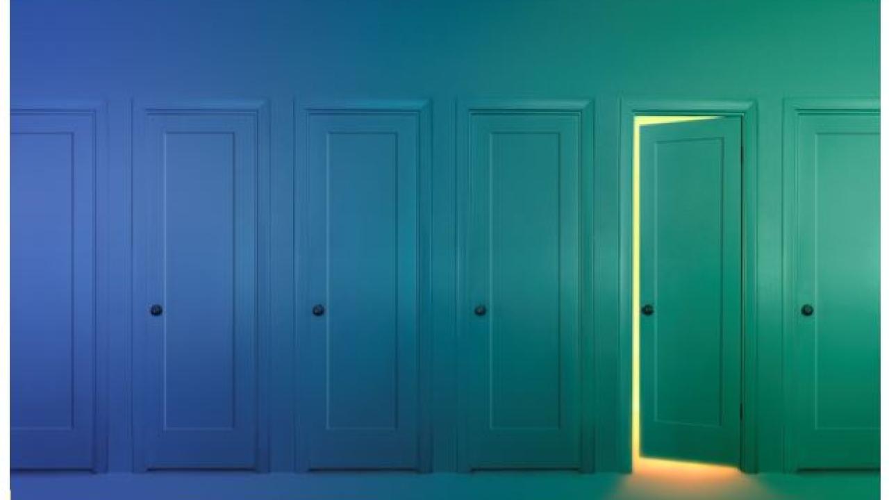 Image of doors and one is open