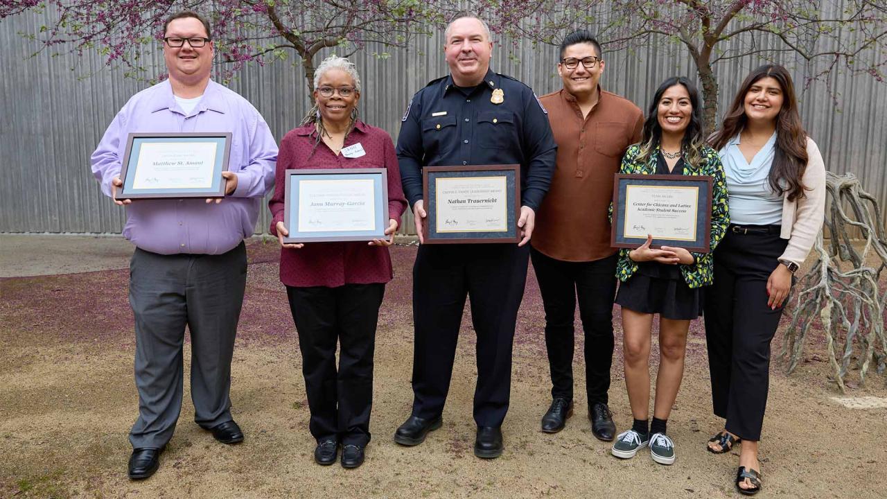 Award recipients at Soaring to New Heights, from left: Matthew St. Amant, Jann Murray-Garcia, Nate Trauernicht, Rodrigo Bonilla, Roxanne Flores and Daisy Martinez.